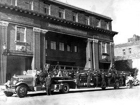 Members of the Windsor Fire Department pose with a 1936 LaFrance aerial No.1 fire truck with 85ft. ladder in this undated file photo. (FILES/The Windsor Star)