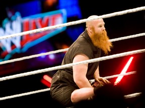 Wrestler Erick Rowan puts his opponent in a headlock at the WFCU Centre’s WWE event Saturday, Sept. 7, 2013. (JOEL BOYCE/The Windsor Star)