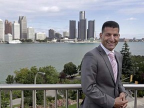 Want the best view of Detroit's skyline? Windsor Mayor Eddie Francis shows it off on our side of the river. To promote Windsor, he likes to sing the praises of all that is good about Detroit.  (Kathleen Galligan/Detroit Free Press)