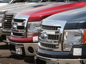 A row of Ford F-150 trucks. (Getty Images files)