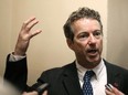 U.S. Republican Sen. Rand Paul  talks to reporters at the U.S. Capitol, October 8, 2013 in Washington, DC. Democrats and Republicans are still at a stalemate on funding for the federal government during the shutdown.  (Mark Wilson/Getty Images)