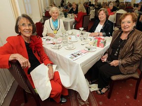 Fay Yee, left, Jane Barlow, Elsie Magowan and Louise Fry attend the annual Art Gallery of Windsor volunteers fundraiser gala at the Essex Golf and Country Club in LaSalle on Tuesday, October 8, 2013.              (TYLER BROWNBRIDGE/The Windsor Star)