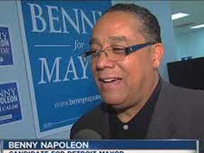 With less than a week to go until the 2013 municipal elections in Detroit, a report has shown Ambassador Bridge owner Matty Moroun has thrown his financial support behind Benny Napoleon, shown here, a former Detroit Police Department chief. (Google image)