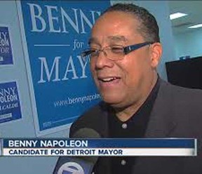 With less than a week to go until the 2013 municipal elections in Detroit, a report has shown Ambassador Bridge owner Matty Moroun has thrown his financial support behind Benny Napoleon, shown here, a former Detroit Police Department chief. (Google image)