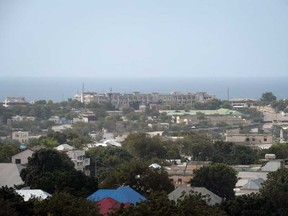 A handout picture released by the African Union-United Nations Information Support Team shows the Somali capital Mogadishu on October 2, 2013. (TOBIN JONES/AFP/Getty Images)