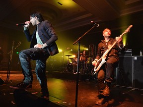 Matt Walst, Barry Stock, Neil Sanderson and Brad Walst of Three Days Grace perform at the Agency Group Party during the IEBA 2013 Conference - Day 2 at The Omni Nashville Hotel on October 21, 2013 in Nashville, Tennessee. (Photo by Rick Diamond/Getty Images for IEBA)