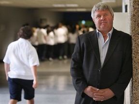 Mike Neuts at Holy Names High School on Sept. 27, 2010, where spoke to students about  the dangers of bullying. His son Myles died in 1998 at the age of 10, after he was found hanging on a coat hook in his primary school bathroom in Chatham. (DAN JANISSE/The Windsor Star)