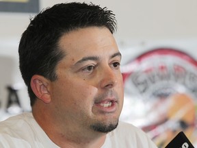 Windsor AKO Fratmen head coach Mike LaChance speaks to the media during a press conference in Windsor last year. (DAN JANISSE/ The Windsor Star)