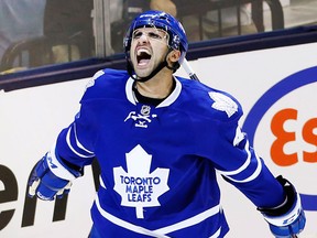 Toronto's Nazem Kadri celebrates his goal against the Ottawa Senators this season. (THE CANADIAN PRESS/Mark Blinch)