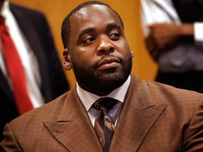Former Detroit Mayor Kwame Kilpatrick was sentenced to 28 years in prison October 10, 2013 on two dozen charges, including extortion, racketeering and filing false tax returns.
