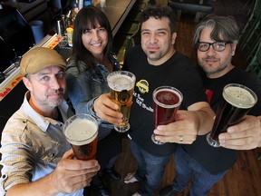 Organizers of the Windsor Craft Beer Festival include Jay Souilliere, left, Pina Ciotoli, Adriano Ciotoli and Gino Gesuale. (DAN JANISSE / The Windsor Star)