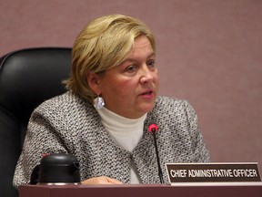 City of Windsor CEO Helga Reidel speaks during a city council meeting at city hall in Windsor on Monday, March 5, 2012.            (TYLER BROWNBRIDGE / The Windsor Star)