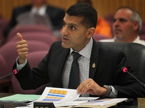 In this files photo, Windsor mayor Eddie Francis address Windsor city council Monday, Oct. 7, 2013, from the delegates seat pitching a diving event for the city.  (DAN JANISSE/The Windsor Star)