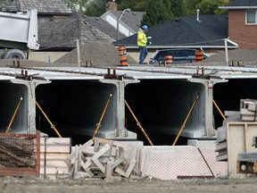 Rows of girders are seen on the parkway project in Windsor on Tuesday, October 22, 2013.          (TYLER BROWNBRIDGE/The Windsor Star)