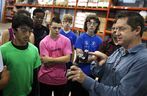 Radix Inc.  Ross Rollins, president and founder, gave Massey Middle School students a tour of his manufacturing facility as part of Manufacturing Day on Friday.  (DAX MELMER / The Windsor Star)