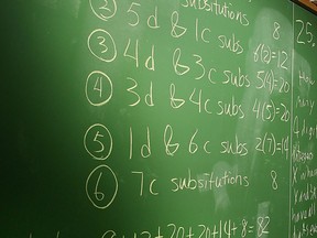 Mathematical equations are printed on a chalk board. (Windsor Star files)