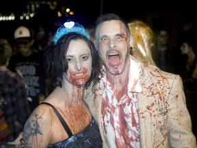 Will Thibodeau and Jeanette Reaume attended the seventh-annual Windsor Zombie Walk in downtown Windsor Saturday, Oct. 05, 2013. (JOEL BOYCE/The Windsor Star)