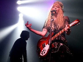Courtney Love, seen here performing with Hole in 2010, is known for being outspoken and confrontational. (Getty Images files)