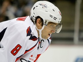 Washington's Alex Ovechkin takes a break against the Pittsburgh Penguins. (Photo by Justin K. Aller/Getty Images)