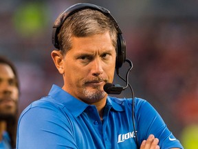 Head coach Jim Schwartz of the Detroit Lions reacts during the first half of a preseason at FirstEnergy Stadium on August 15, 2013 in Cleveland, Ohio. (Jason Miller/Getty Images)