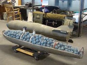 File photo of a cluster bomb. (Google image)