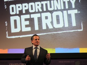 In this file photo, Quicken Loans founder and Chairman Dan Gilbert  outlines plans for a livelier retail-centred in downtown Detroit on Thursday, March 28, 2012. (JASON KRYK/The Windsor Star)