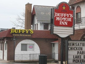 Duffy's Tavern and Motor Inn will close at the end of the year. The Amherstburg, Ont. business is shown Wed. Nov. 6, 2013. (DAN JANISSE/The Windsor Star)