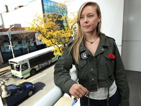 Meghan Jeffery is photographed above Ouellette Avenue in Windsor on Thursday, November 7, 2013. Jeffery is working on a campaign against idling.            (TYLER BROWNBRIDGE/The Windsor Star)