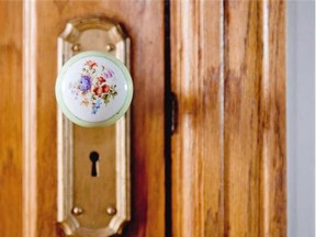 Doorknob in the hallway of Andrea and Janice Tiefenbach’s Outremont apartment in Montreal. (Peter Mccabe, THE GAZETTE)