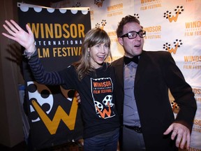 Louise Archambault, left, director of WIFF Opening Night film Gabrielle, poses with WIFF marketing director Vincent Georgie at the Capitol Theatre in Windsor, Ont., Tuesday, November 5 , 2013. (NICK BRANCACCIO/The Windsor Star)