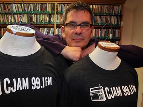 CJAM news director Zoran Kljajic adding a new face to the radio station located at the University of Windsor November 11, 2013.  The station at 99.1 FM will be adding news content to their programming.  (NICK BRANCACCIO/The Windsor Star)