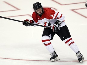Spits defenceman Adam Bateman skates for Team Ontario against Russia during the 2012 World Under-17 Hockey Challenge at the WFCU Centre. (TYLER BROWNBRIDGE/The Windsor Star)