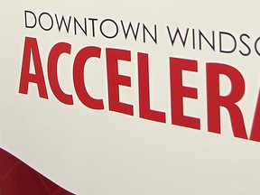 A snapshot of the Windsor Downtown Business Accelerator sign. (The Windsor Star)