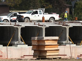 Rows of girders on the Rt. Hon. Herb Gray Parkway project are shown on Oct. 22, 2013. (Tyler Brownbridge / The Windsor Star)