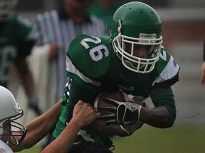 Herman's Jalen Jackson ran for a 92-yard TD in the Green Griffins' 42-7 win over Upper Canada College at Wednesday's OFSAA football championship in Toronto. (DAX MELMER/Windsor Star files)