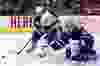 Toronto goalie Jonathan Bernier, right, makes a save on New York’s Matt Martin of Windsor as Toronto’s Morgan Rielly, left, skates to the play in Toronto, Tuesday November 19, 2013. (THE CANADIAN PRESS/Mark Blinch)