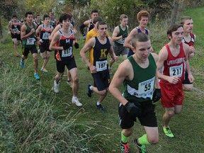 The Massey boys cross-country team ran to a silver medal Saturday at the OFSSAA championships in Sudbury. (JASON KRYK/Windsor Star files)