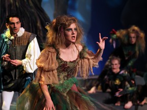 Hannah Ziss plays Goody and Tristan Claxton, left, plays Prince of Questions in University Players production of Sleeping Beauty at Essex Hall theatre. (NICK BRANCACCIO / The Windsor Star)