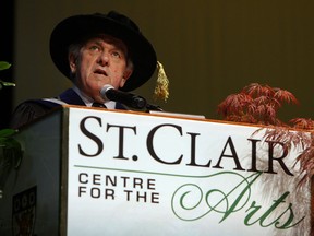 In this file photo, President John Strasser speaks at the first St. Clair College convocation at the St. Clair Centre for the Arts in Windsor on Wednesday, June 12, 2013. Close to 300 students took part in the graduating class of the college's first session of its 46th annual convocation.                (TYLER BROWNBRIDGE/The Windsor Star)