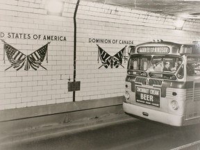 A bus passes through Detroit-Windsor tunnel in this  file photo. ( FILES/The Windsor Star)