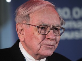 Warren Buffett attends a small business initiative event in Detroit, Tuesday, Nov. 26, 2013.   (Windsor Star files)