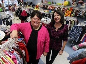 Sue Demers, right, is selling her 37-year-old business Wee Ones to manager Theresa Russell, left.  (TYLER BROWNBRIDGE/The Windsor Star)
