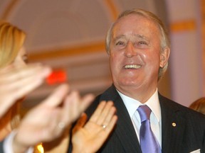 Brian Mulroney, being honoured at a dinner on Oct. 4, 2007 in Montreal, for the role he played in the creation of NAFTA.   (Postmedia News files)