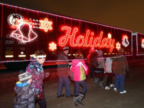 Canadian Pacific Rail Holiday Train prepares to leave CP Janette Avenue rail yard after delighting families Monday after December 2, 2013. (NICK BRANCACCIO/The Windsor Star)