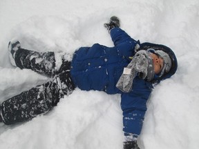 Making snow angels. (Yaneth Sanabria/Special to The Star)