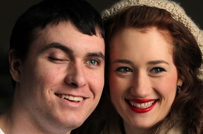 Cole Kierdorf with girlfriend Sarah Desimone Wednesday December 18, 2013. Cole, a champion swimmer, spent weeks in a coma following a snowboarding accident and he recently visited Riverside High School swimming pool with his family. (NICK BRANCACCIO/The Windsor Star)