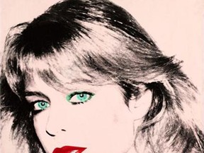 Andy Warhol's painting of Farrah Fawcett from 1980, which was bequeathed by Fawcett to the University of Texas at Austin in 2010. The university is suing actor Ryan O’Neal to gain possession of a second Fawcett portrait done by Warhol. Attorneys made their arguments to a Los Angeles jury on Dec. 16, 2013 (Blanton Museum of Art/©The Andy Warhol Foundation for the Visual Arts/The Associated Press)