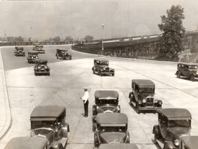 Canadian side of the Ambassador Bridge July 4th 1930. (Windsor Star files)