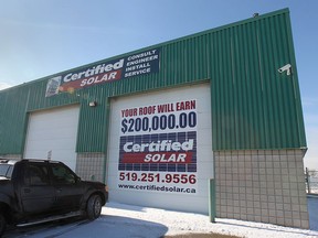 The exterior of Certified Solar at 2750 Deziel Dr. in Windsor, ON. is shown Mon. Dec. 16, 2013. The company has allegedly defrauded numerous customers for more than $1 million dollars. (DAN JANISSE/The Windsor Star)
