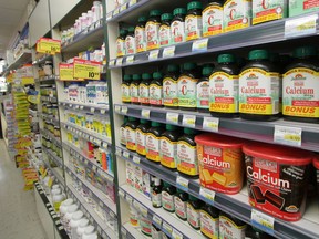 Row upon row of dietary supplements are shown at a drug store. (Postmedia News files)